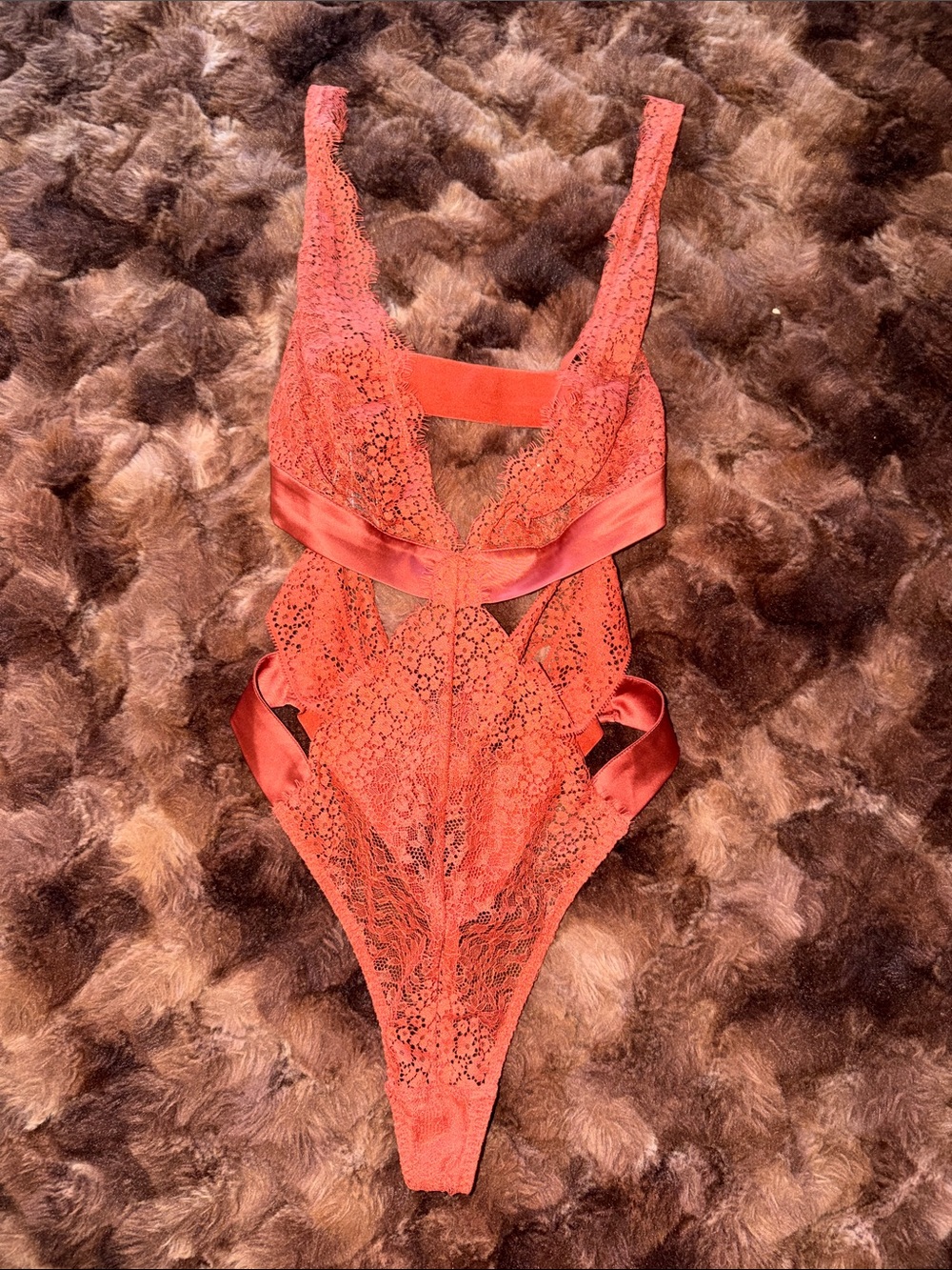 Victoria’s Secret Lace Satin Trim Lace Teddy